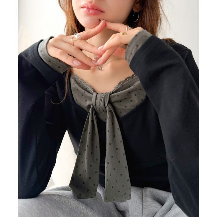 【mily bilet】視線を奪う、胸元のひとクセ。ドット×レースリボンデザイン… | Classical Elf  | 詳細画像27 