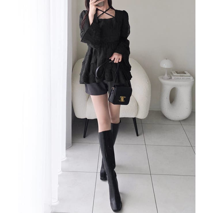 【mily bilet】立体感が大人可愛くて、一枚で華やぐ。ぽこぽこペプラムトッ… | Classical Elf  | 詳細画像13 