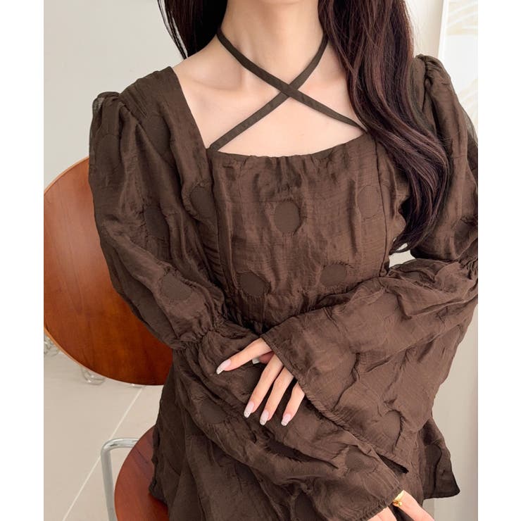 【mily bilet】立体感が大人可愛くて、一枚で華やぐ。ぽこぽこペプラムトッ… | Classical Elf  | 詳細画像27 