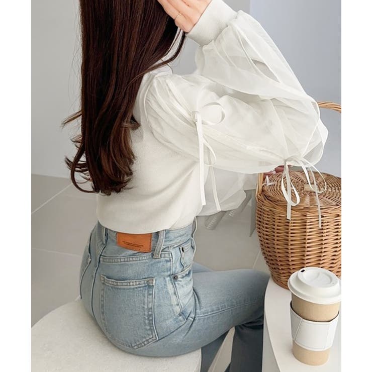 【mily bilet】大人可愛いふんわりスリーブが魅力♪サイドスリットリボンチ… | Classical Elf  | 詳細画像6 