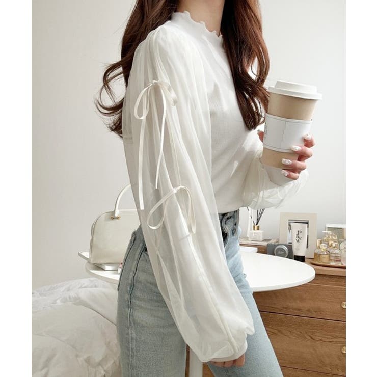 【mily bilet】大人可愛いふんわりスリーブが魅力♪サイドスリットリボンチ… | Classical Elf  | 詳細画像9 