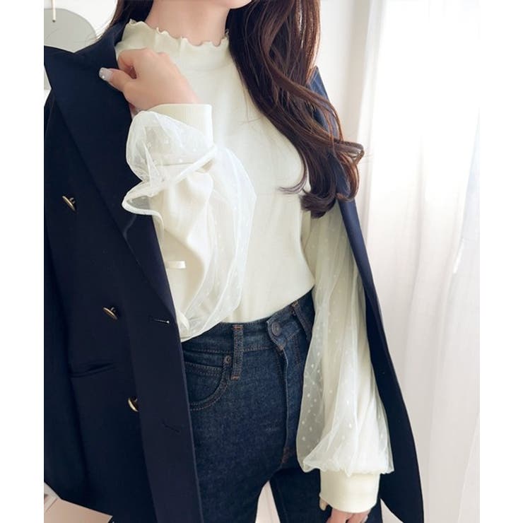 【mily bilet】大人可愛いふんわりスリーブが魅力♪サイドスリットリボンチ… | Classical Elf  | 詳細画像21 