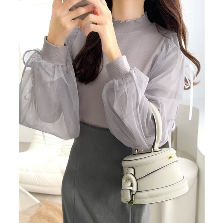 【mily bilet】大人可愛いふんわりスリーブが魅力♪サイドスリットリボンチ… | Classical Elf  | 詳細画像25 