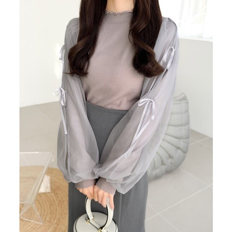 【mily bilet】大人可愛いふんわりスリーブが魅力♪サイドスリットリボンチ… | Classical Elf  | 詳細画像26 