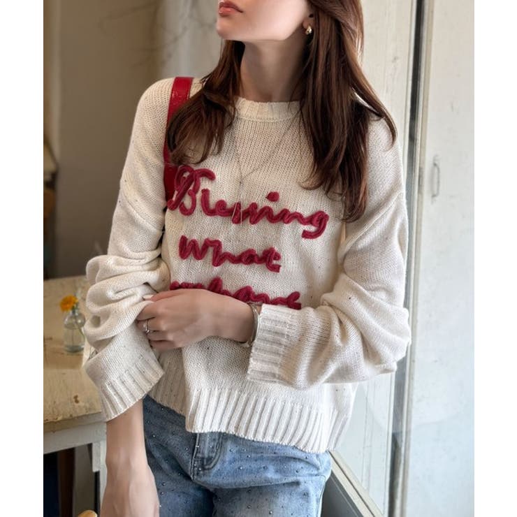 【mily bilet】デイリースタイルを華やかに彩る。コード刺繍ネップニットプ… | Classical Elf  | 詳細画像7 