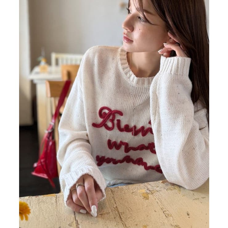 【mily bilet】デイリースタイルを華やかに彩る。コード刺繍ネップニットプ… | Classical Elf  | 詳細画像2 