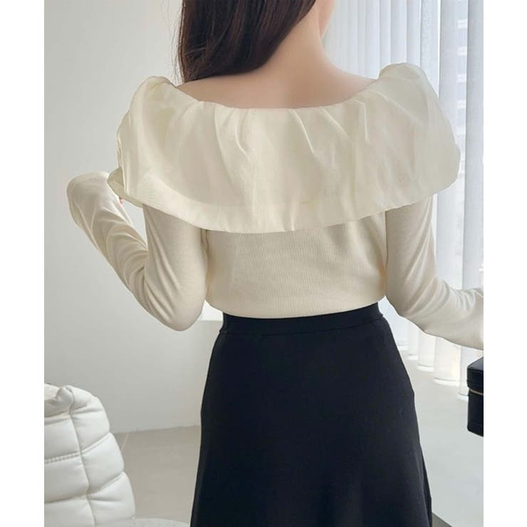 大人フェミニンを叶える♪オフショル２WAYオーガンジーリボンプルオーバー | Classical Elf  | 詳細画像9 