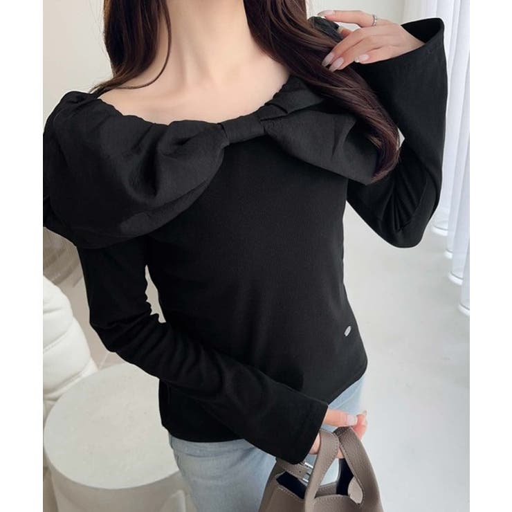 大人フェミニンを叶える♪オフショル２WAYオーガンジーリボンプルオーバー | Classical Elf  | 詳細画像10 