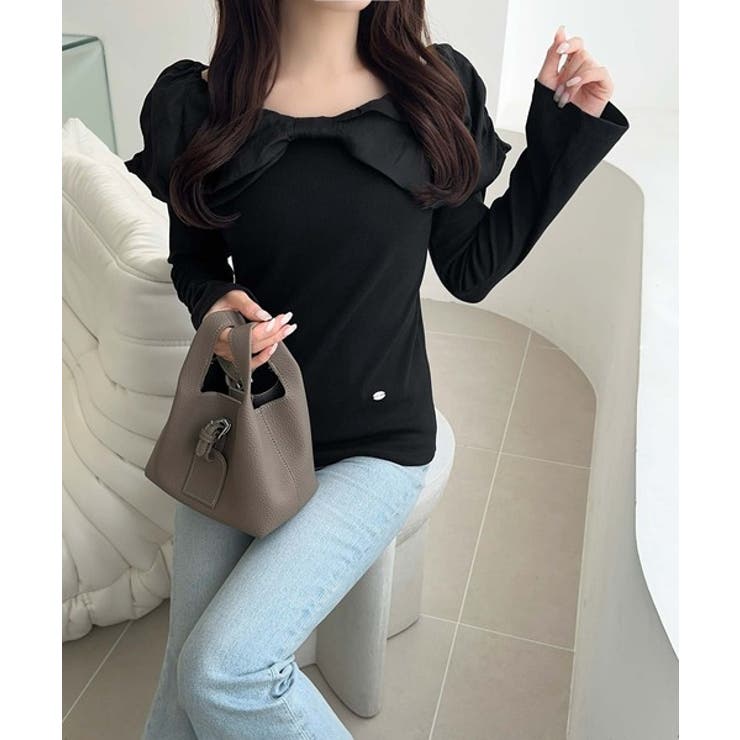 大人フェミニンを叶える♪オフショル２WAYオーガンジーリボンプルオーバー | Classical Elf  | 詳細画像11 