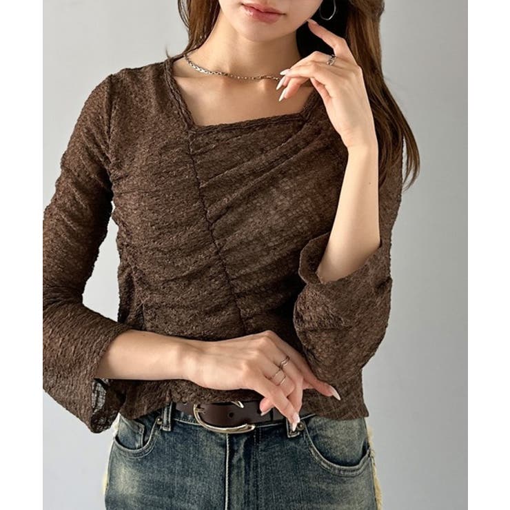 ブラウン | 【mily bilet】トレンドの愛されアイテム。アシメシアーレースギャザープル… | Classical Elf 