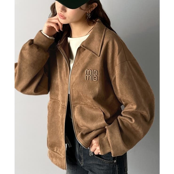 柔らかタッチで上品見え◎立体刺繍デザインスエードポンチ素材ダブルジップアウター | Classical Elf  | 詳細画像12 