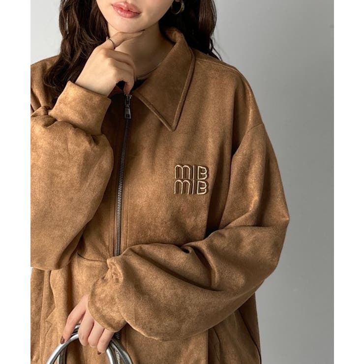 柔らかタッチで上品見え◎立体刺繍デザインスエードポンチ素材ダブルジップアウター | Classical Elf  | 詳細画像13 