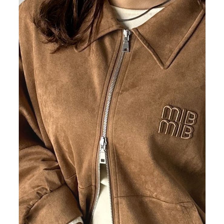 柔らかタッチで上品見え◎立体刺繍デザインスエードポンチ素材ダブルジップアウター | Classical Elf  | 詳細画像19 