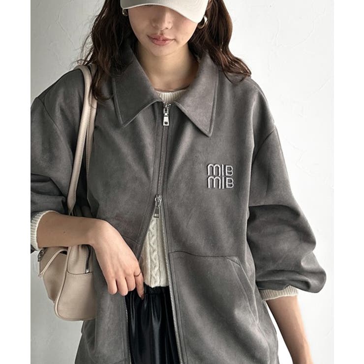 柔らかタッチで上品見え◎立体刺繍デザインスエードポンチ素材ダブルジップアウター | Classical Elf  | 詳細画像1 