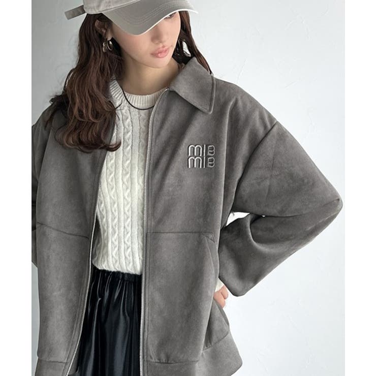 柔らかタッチで上品見え◎立体刺繍デザインスエードポンチ素材ダブルジップアウター | Classical Elf  | 詳細画像5 