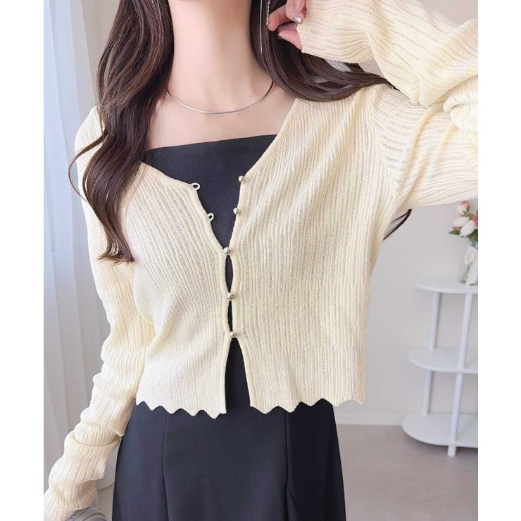 【mily bilet】透け感と上品なきらめきで魅せる♪ 透かし編みシルバーボタ… | Classical Elf  | 詳細画像8 