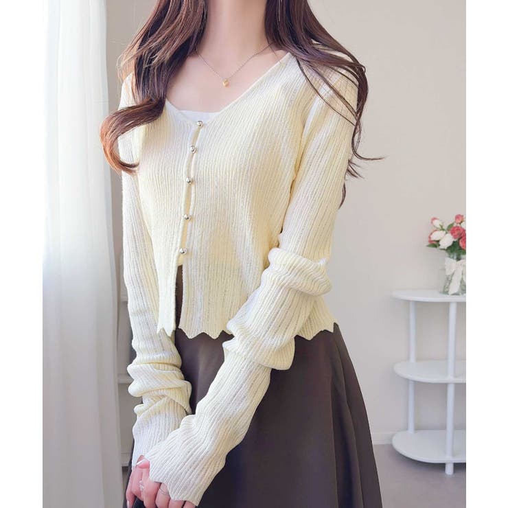 【mily bilet】透け感と上品なきらめきで魅せる♪ 透かし編みシルバーボタ… | Classical Elf  | 詳細画像5 