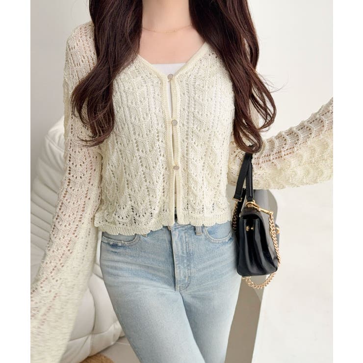 【mily bilet】“涼しげ×あざと可愛い”の最強タッグ♪透かし編みシェル釦… | Classical Elf  | 詳細画像4 