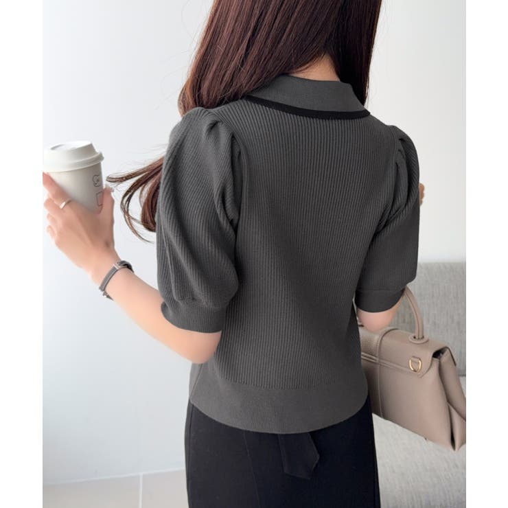 【mily bilet】配色×くすみカラーで魅せる、ずるい清楚さ。配色ラインポロ… | Classical Elf  | 詳細画像13 