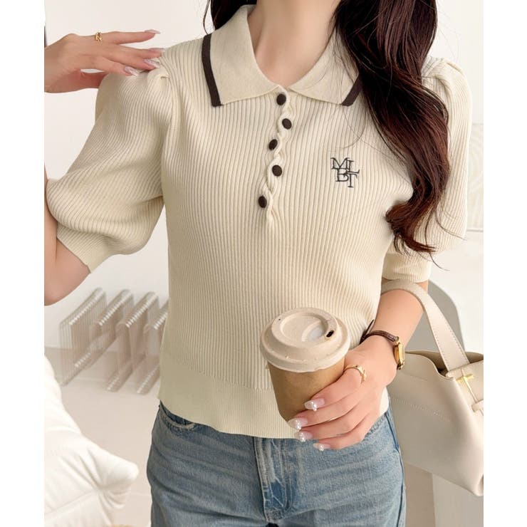 【mily bilet】配色×くすみカラーで魅せる、ずるい清楚さ。配色ラインポロ… | Classical Elf  | 詳細画像5 