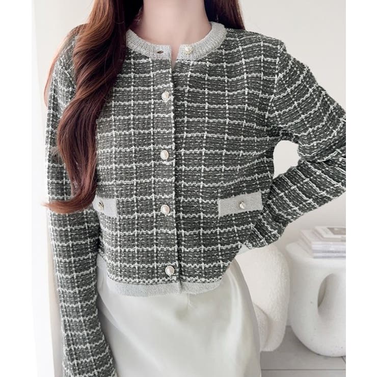 【mily bilet】甘さに恋して、気品きらり♪ツイードニットパールボタンカー… | Classical Elf  | 詳細画像18 