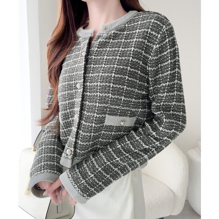 【mily bilet】甘さに恋して、気品きらり♪ツイードニットパールボタンカー… | Classical Elf  | 詳細画像19 