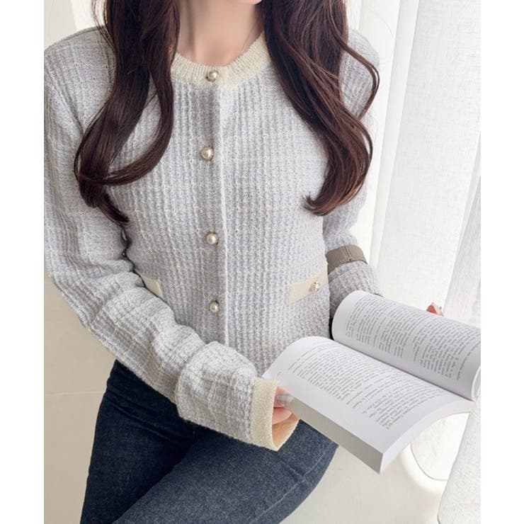 【mily bilet】甘さに恋して、気品きらり♪ツイードニットパールボタンカー… | Classical Elf  | 詳細画像21 