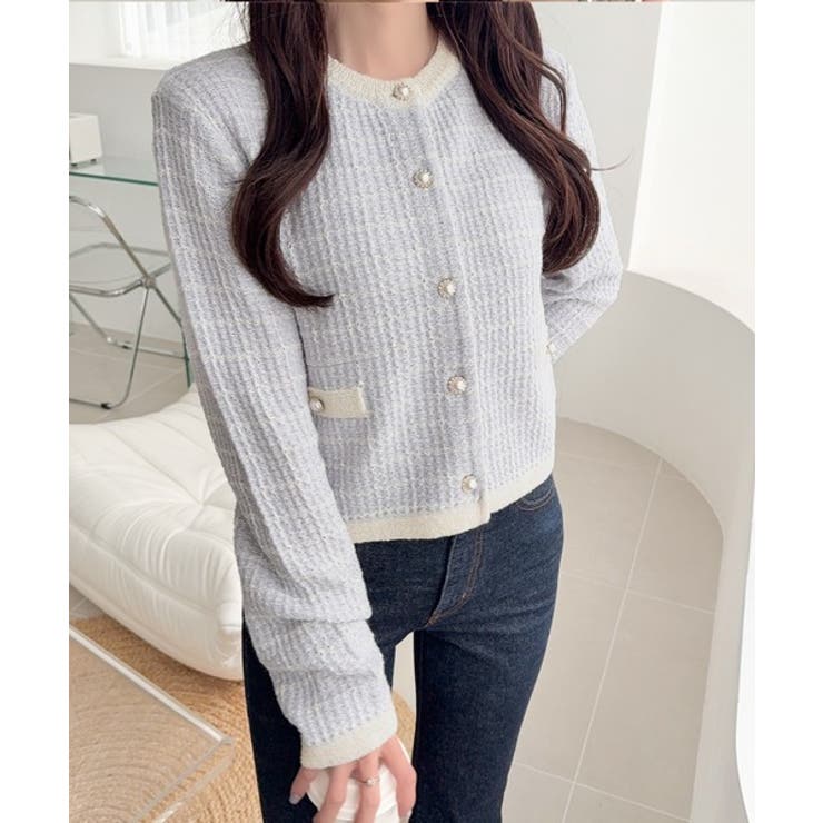 【mily bilet】甘さに恋して、気品きらり♪ツイードニットパールボタンカー… | Classical Elf  | 詳細画像22 