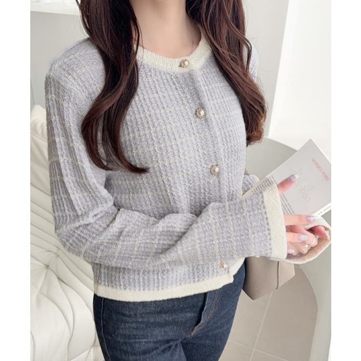 【mily bilet】甘さに恋して、気品きらり♪ツイードニットパールボタンカー… | Classical Elf  | 詳細画像25 