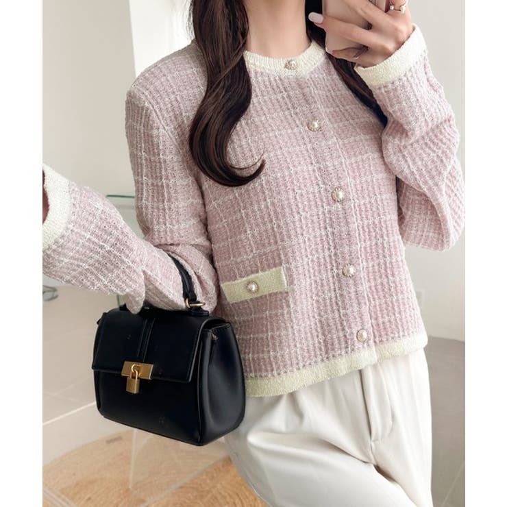 【mily bilet】甘さに恋して、気品きらり♪ツイードニットパールボタンカー… | Classical Elf  | 詳細画像30 