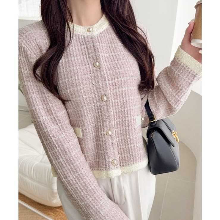 【mily bilet】甘さに恋して、気品きらり♪ツイードニットパールボタンカー… | Classical Elf  | 詳細画像31 