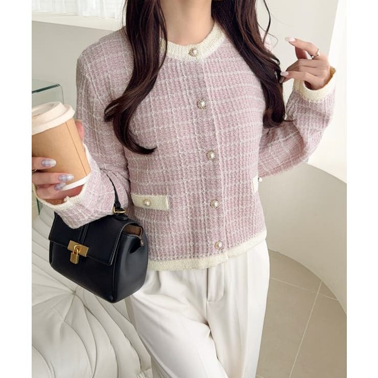 【mily bilet】甘さに恋して、気品きらり♪ツイードニットパールボタンカー… | Classical Elf  | 詳細画像32 