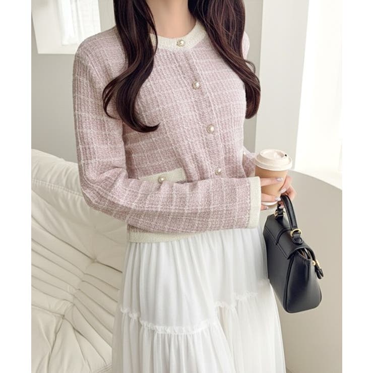 【mily bilet】甘さに恋して、気品きらり♪ツイードニットパールボタンカー… | Classical Elf  | 詳細画像33 