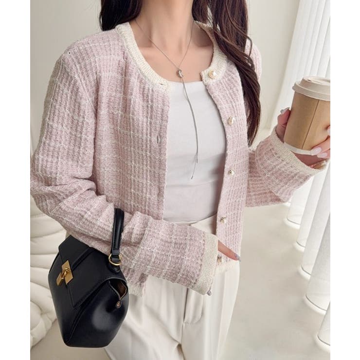 【mily bilet】甘さに恋して、気品きらり♪ツイードニットパールボタンカー… | Classical Elf  | 詳細画像34 