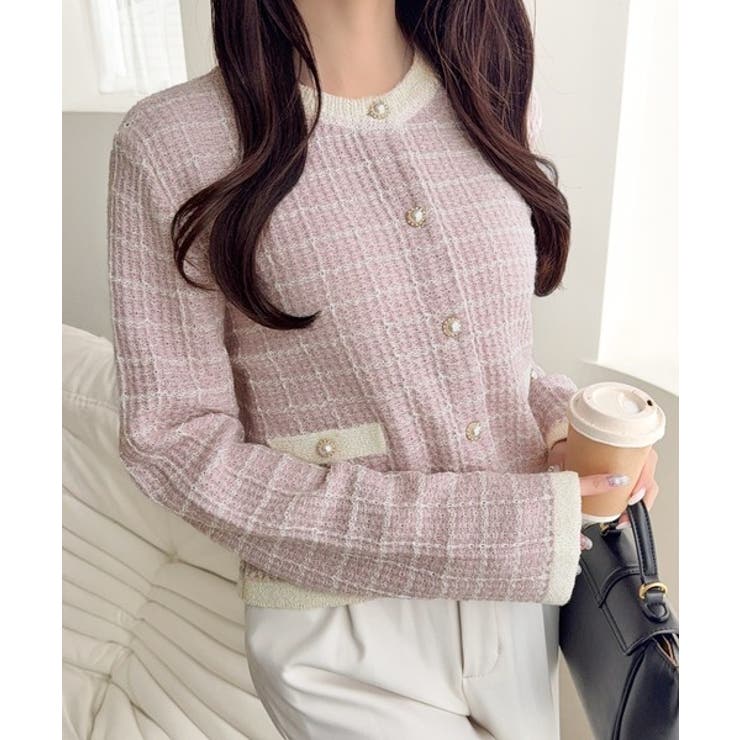 【mily bilet】甘さに恋して、気品きらり♪ツイードニットパールボタンカー… | Classical Elf  | 詳細画像36 