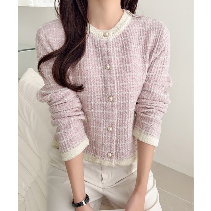 【mily bilet】甘さに恋して、気品きらり♪ツイードニットパールボタンカー… | Classical Elf  | 詳細画像37 