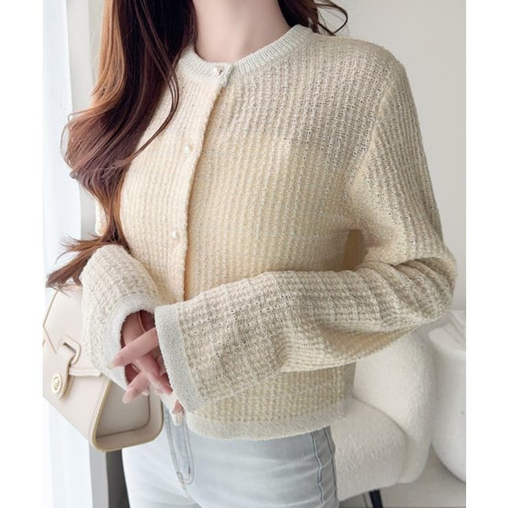 【mily bilet】甘さに恋して、気品きらり♪ツイードニットパールボタンカー… | Classical Elf  | 詳細画像1 