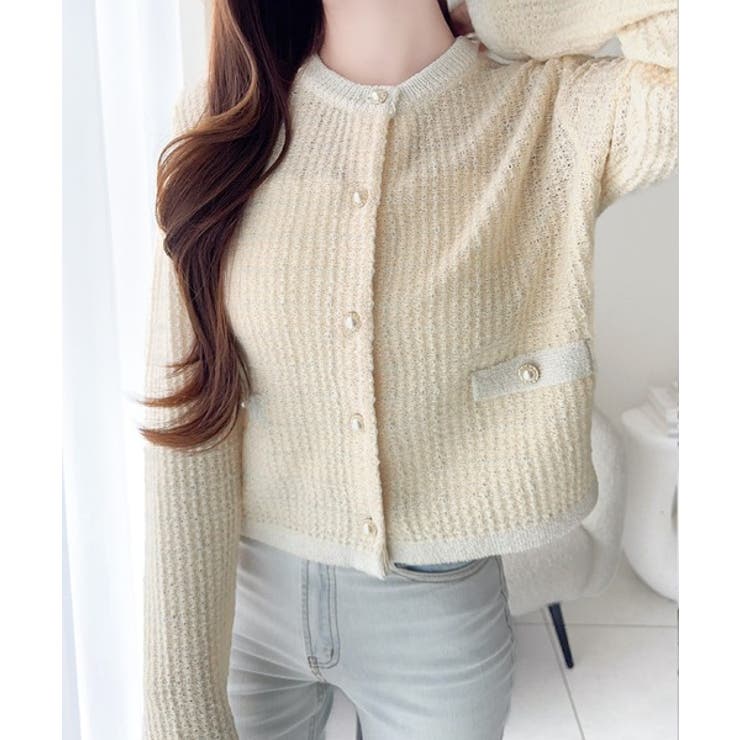 【mily bilet】甘さに恋して、気品きらり♪ツイードニットパールボタンカー… | Classical Elf  | 詳細画像3 