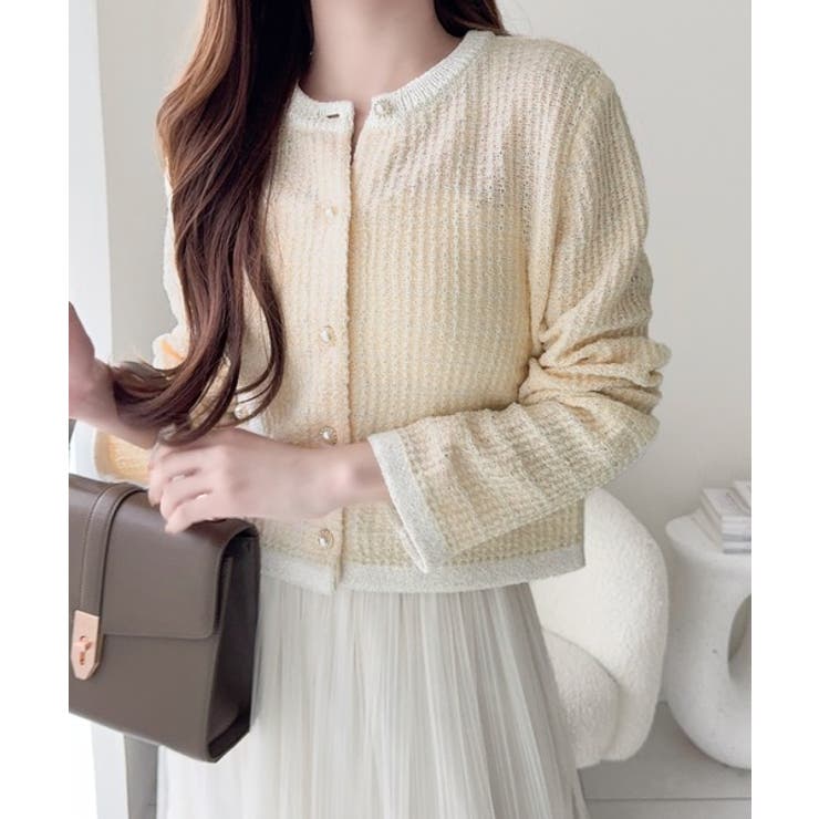 【mily bilet】甘さに恋して、気品きらり♪ツイードニットパールボタンカー… | Classical Elf  | 詳細画像5 