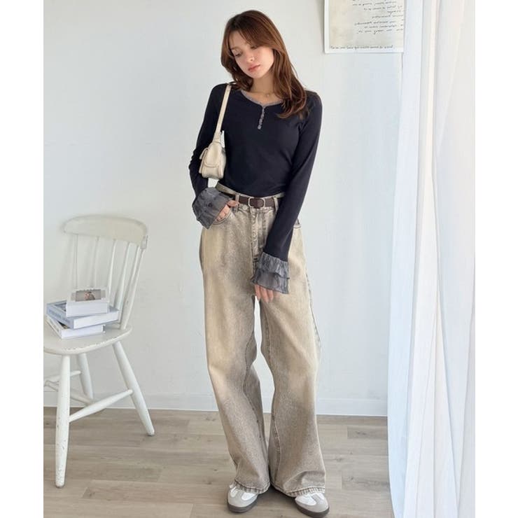 【mily bilet】大人フェミニンを叶える。袖フリルレースヘンリーネックトッ… | Classical Elf  | 詳細画像16 