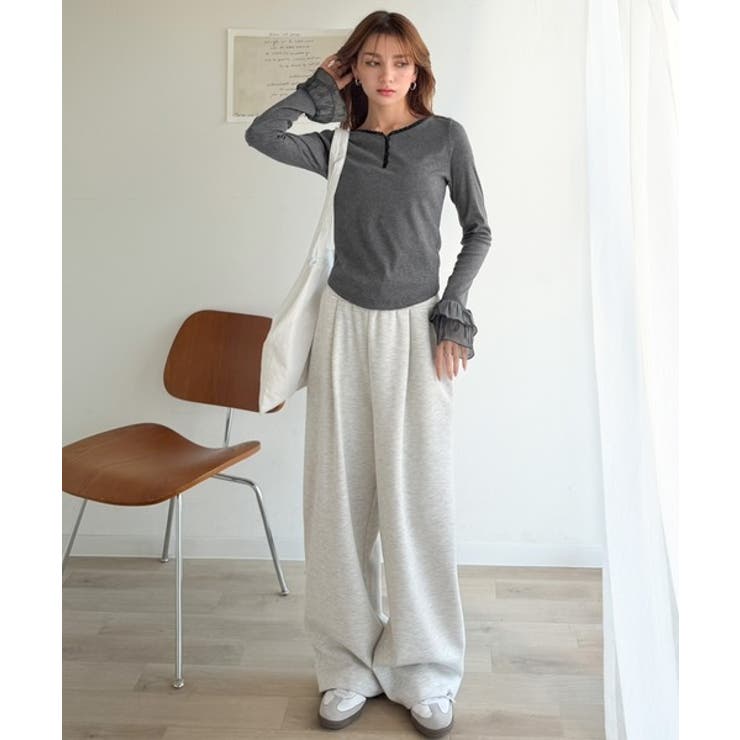 【mily bilet】大人フェミニンを叶える。袖フリルレースヘンリーネックトッ… | Classical Elf  | 詳細画像24 