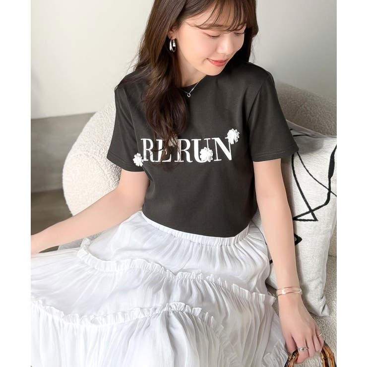 【mily bilet】フロント刺繍でさりげなく華やぐ♪ 立体花モチーフＴシャツ… | Classical Elf  | 詳細画像14 