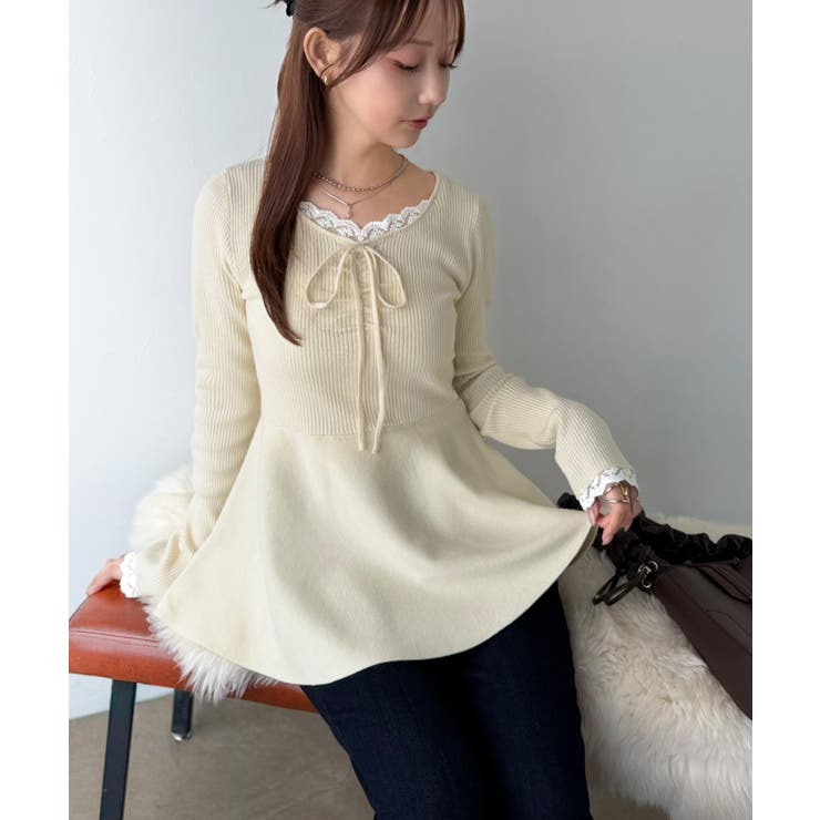 【mily bilet】甘さをひとさじ、華やぐ大人ガーリー。レースレイヤード風ギ… | Classical Elf  | 詳細画像2 