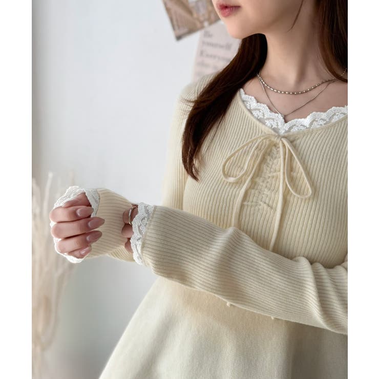 【mily bilet】甘さをひとさじ、華やぐ大人ガーリー。レースレイヤード風ギ… | Classical Elf  | 詳細画像5 