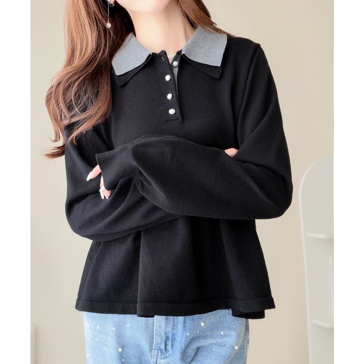 【mily bilet】衿でときめき、裾で華やぐ。パール調ボタン配色ダブルカラー… | Classical Elf  | 詳細画像16 