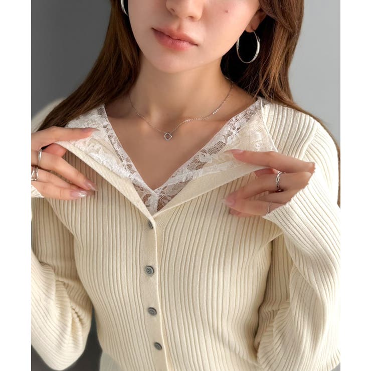 【mily bilet】顔周り、可愛く盛れちゃう！レースドッキング ランダムリブ… | Classical Elf  | 詳細画像2 