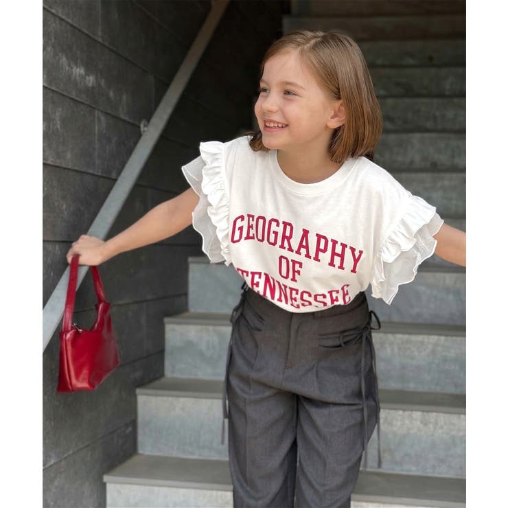 【mily bilet】【キッズ】 親子リンクコーデ可能◎ダブルフリル袖カレッジ… | Classical Elf kids | 詳細画像1 