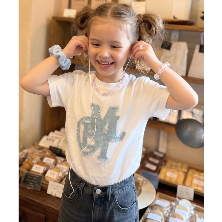 【キッズ】親子リンクコーデ可能♪毎日着せたい 綿100％デニムワッペンフリンジ使… | Classical Elf kids | 詳細画像2 