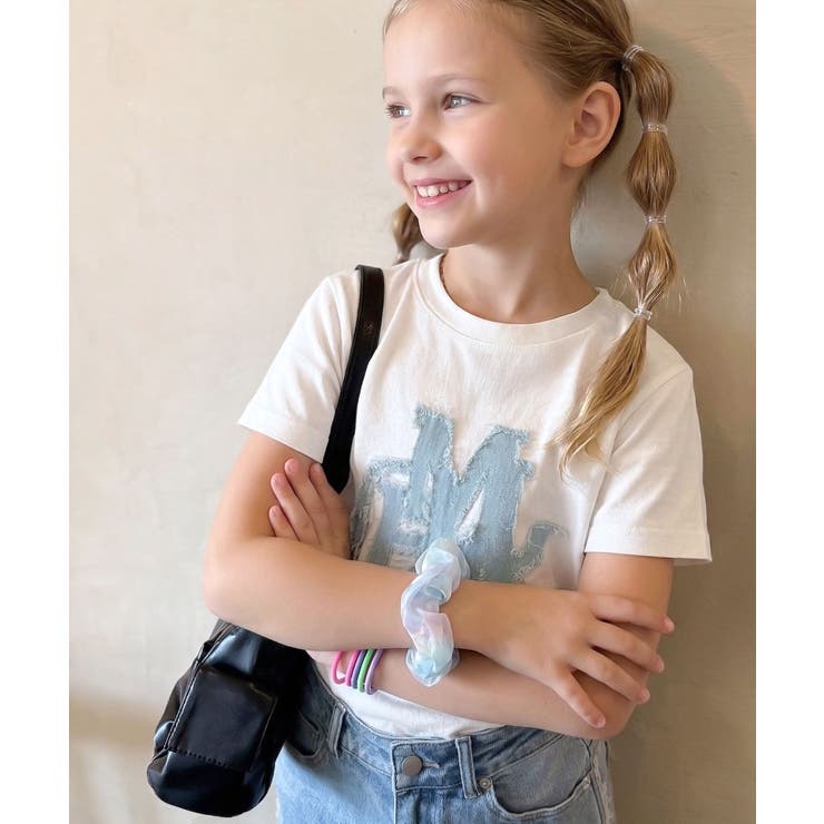 【キッズ】親子リンクコーデ可能♪毎日着せたい 綿100％デニムワッペンフリンジ使… | Classical Elf kids | 詳細画像4 