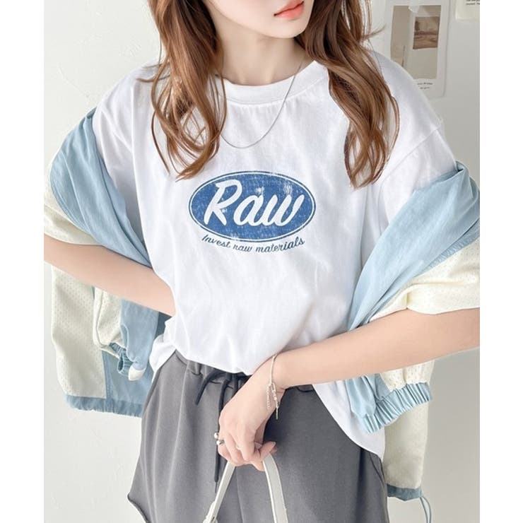 ホワイト | レトロムードが際立つ。綿100%オーバルロゴTシャツ | Classical Elf 